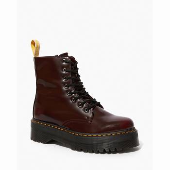 Dr Martens Vegan Jadon Ii - Bordove Cizmy na Platforme Damske, D394SK